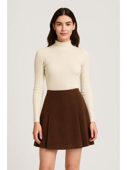 Cider - Corduroy Mid Rise Pleated Skirt
