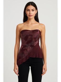Cider - Jacquard Paisley Asymmetrical Hem Tube Top