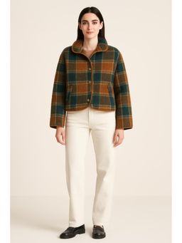 Cider - Plaid Teddy Fleece Jacket