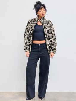 Cider - Printed Fleece Zip Front Jacket