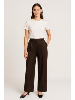 Cider - Mid Rise Pleated Wide Leg Trousers