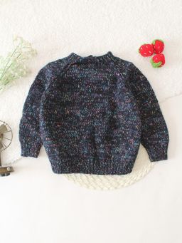 Woonie - Textured Black Pullover Sweater