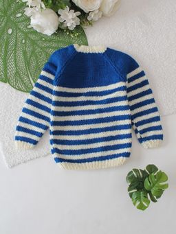 Woonie - Blue Striped Handknitted Sweater