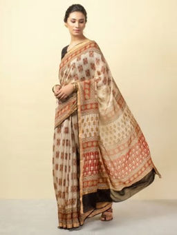 Fabindia - Cotton Silk Bagru Print Sari
