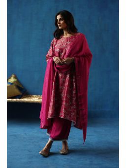 Begum Pret - Pink Aam Panna Kurta & Pant with Dupatta (Set of 3)