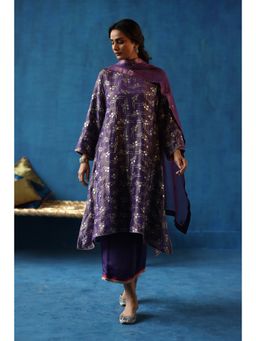 Begum Pret - Purple Aam Panna Kurta & Pant with Dupatta (Set of 3)