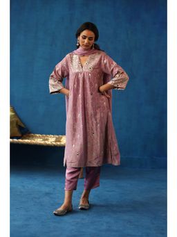 Begum Pret - Purple Kaanji Kurta & Pant with Dupatta (Set of 3)