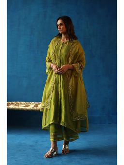 Begum Pret - Green Kala Khatta Kurta & Pant with Dupatta (Set of 3)