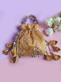 Soho Boho Studio - Royal classic Gold mirror Potli Bag