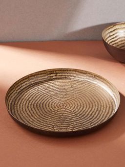 Fabindia - Brown Saaj Metal Platter