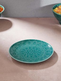 Fabindia - Teal Nafisa Ceramic Quarter Plate