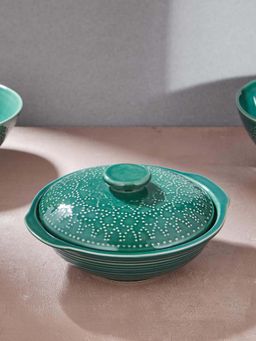 Fabindia - Teal Nafisa Ceramic Serving Bowl