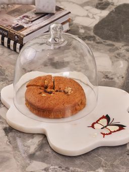 Home Couture Collective - Annapolis Marble Inlay Cake Platter