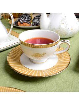 ICHKAN - Mustard Iris 12 Pcs Tea Cup & Saucer