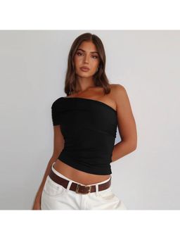 Miakee - Women Black One Shoulder Top