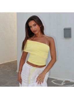 Miakee - Women Yellow One Shoulder Top