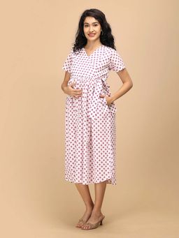 The Mom Store - Purple Dot Maternity and Nursing Dress