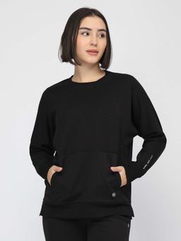 Zelena - Laya Cotton-Poly Maternity Sweatshirt - Black