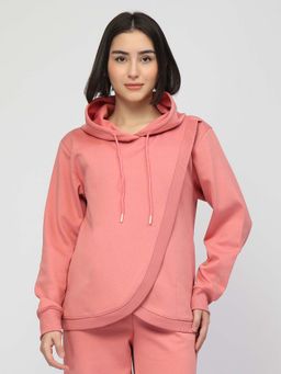 Zelena - Anaya Cotton-Poly Maternity Hoodie - Coral