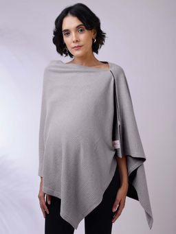 Zelena - Nursing Cover - Premium Breathable Feeding Poncho for Mothers - Grey