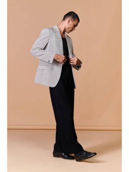 S&N by Shantnu Nikhil - Grey Striped Blazer