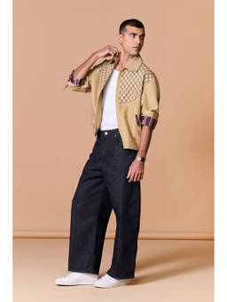 S&N by Shantnu Nikhil - Beige Bomber Jacket