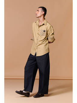 S&N by Shantnu Nikhil - Printed Pocket Beige Shirt