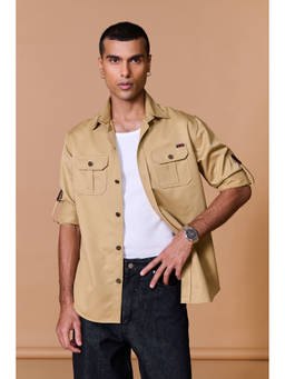S&N by Shantnu Nikhil - Beige Utility Shirt