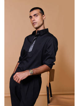 S&N by Shantnu Nikhil - Black Textured Shirt