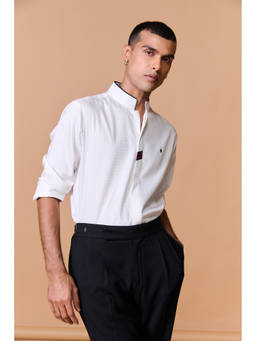 S&N by Shantnu Nikhil - White Textured Shirt