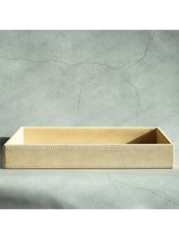 STOR - Sand Beige PU Leather Serving Tray