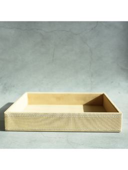 STOR - Sand Beige PU Leather Serving Tray