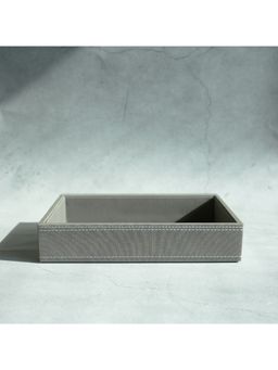 STOR - Stone Grey PU Leather Serving Tray