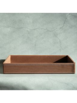 STOR - Umber Brown PU Leather Serving Tray