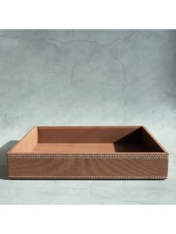 STOR - Umber Brown PU Leather Serving Tray