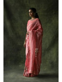 Begum Pret - Peach Gulnaaz Saree with Stitched Blouse