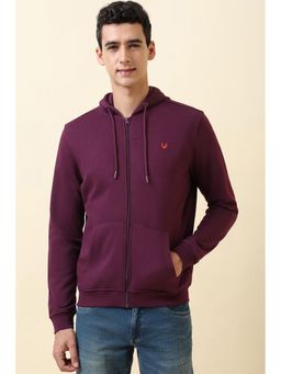Allen Solly - Men Purple Hooded Neck Full Sleeves Casual Jacket