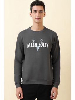 Allen Solly - Men Grey Crew Neck Full Sleeves Casual Sweatshirt