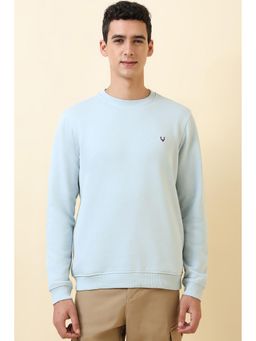 Allen Solly - Men Light Blue Crew Neck Full Sleeves Casual Sweatshirt