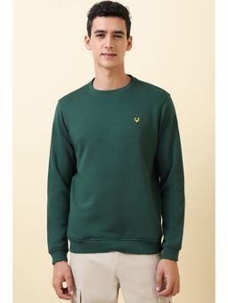 Allen Solly - Men Green Crew Neck Full Sleeves Casual Sweatshirt
