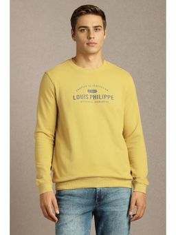 Louis Philippe - Men Casual Yellow Graphic Print Sweatshirt