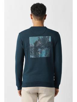 Van Heusen - Men Navy Graphic Print Crew Neck Sweatshirt