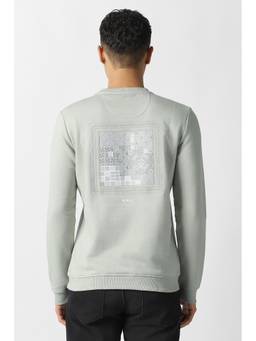 Van Heusen - Men Grey Graphic Print Crew Neck Sweatshirt