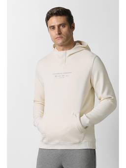 Van Heusen - Men White Graphic Print Hooded Neck Sweatshirt