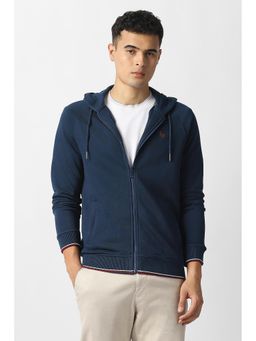 Van Heusen - Men Navy Solid Hooded Neck Jacket