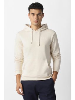 Van Heusen - Men Cream Graphic Print Hooded Neck Hoodie