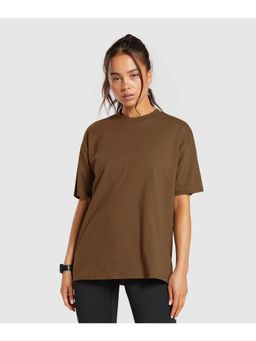 Twenty Dresses by Nykaa Fashion - Khaki Solid Oversized T-Shirt