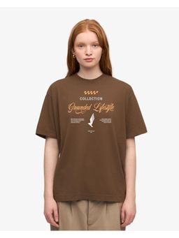 Twenty Dresses by Nykaa Fashion - Khaki Typography Oversized T-Shirt