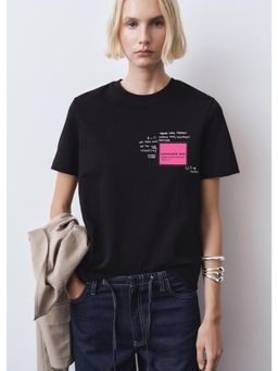 Twenty Dresses by Nykaa Fashion - Black Typography Oversized T-Shirt