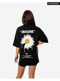 Twenty Dresses by Nykaa Fashion - Black Typography Oversized T-Shirt
